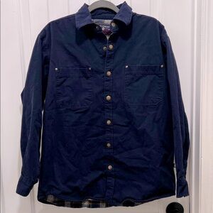 Coleman Outdoors Flannel Lined Canvas Shirt Jacket Size Medium Shacket Snap up